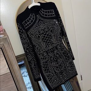 Elegant Black Studded Dress